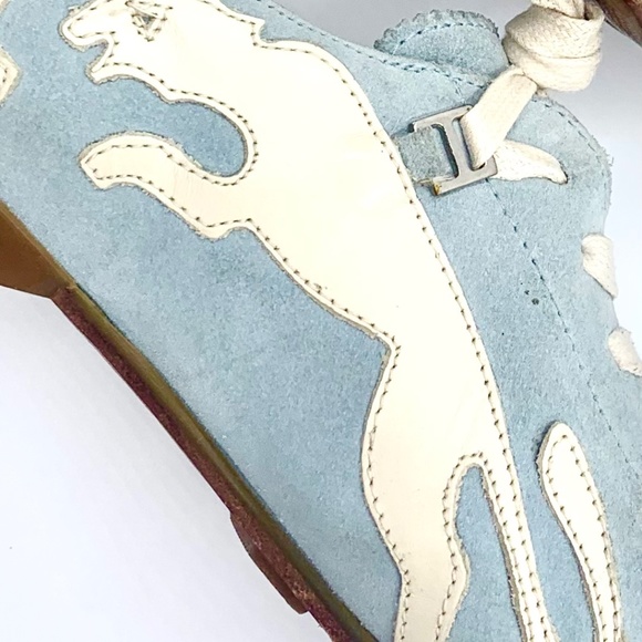 PUMA Sprint DASSLER / VAN SLOBBE Baby Blue Suede sneakers SZ 7 - Picture 8 of 16